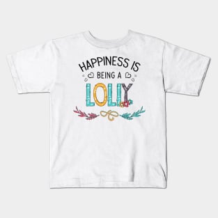 Happiness Is Being A Lolly Wildflowers Valentines Mothers Day Kids T-Shirt